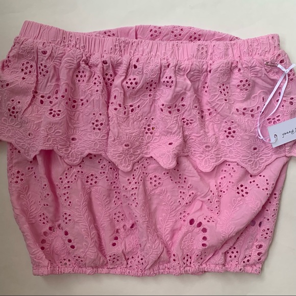NWT Young Fabulous & Broke eyelet crop top size S - Picture 6 of 7